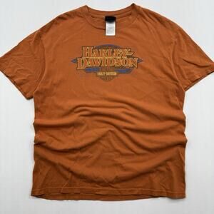 Harley Davidson Shirt Men's Large Orange Battlefield Gainesville, Florida